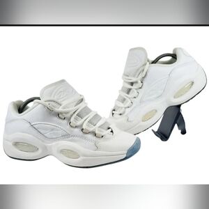 Size 7.5 - Reebok Question Low Pure White Clear Leather (GW8165) ( Women's Sz 9)